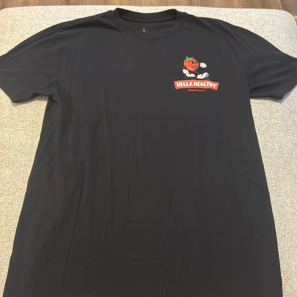 Super Fresh Hella Healthy Mens Black Tshirt Size Small